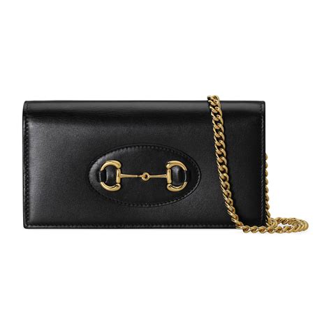 gucci calfskin web horsebit chain clutch wallet black|Gucci Horsebit 1955 wallet.